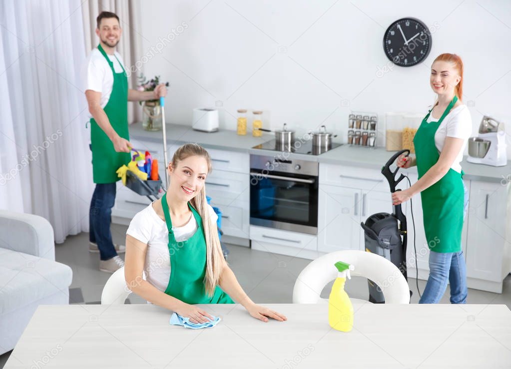 Cleaning service team 