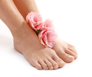 Female legs with flowers  clipart