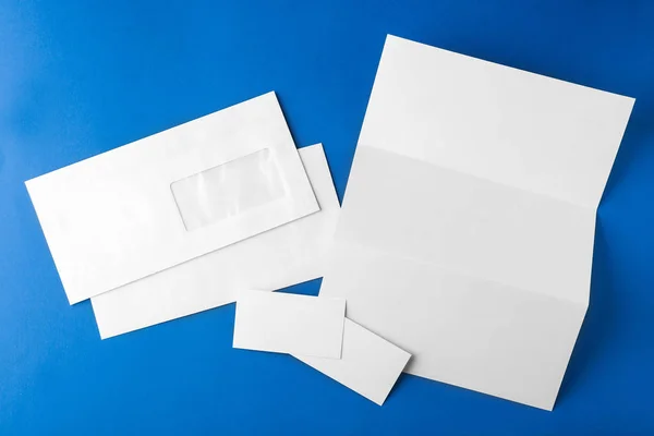 Blank brochure and business cards — Stock Photo, Image