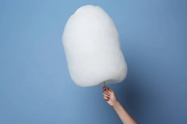 Hand holding cotton candy — Stock Photo, Image