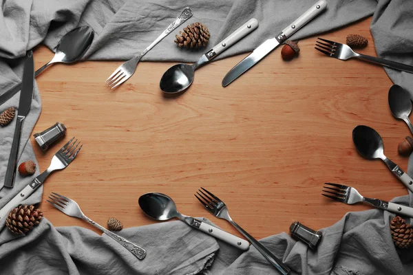 Cutlery set on table — Stock Photo, Image