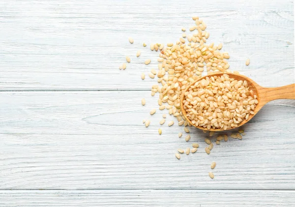 Spoon full of rice — Stock Photo, Image