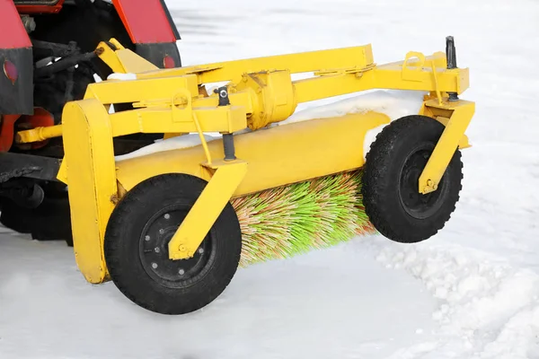 Vista Perto Carro Para Limpar Ruas Neve Lixo — Fotografia de Stock