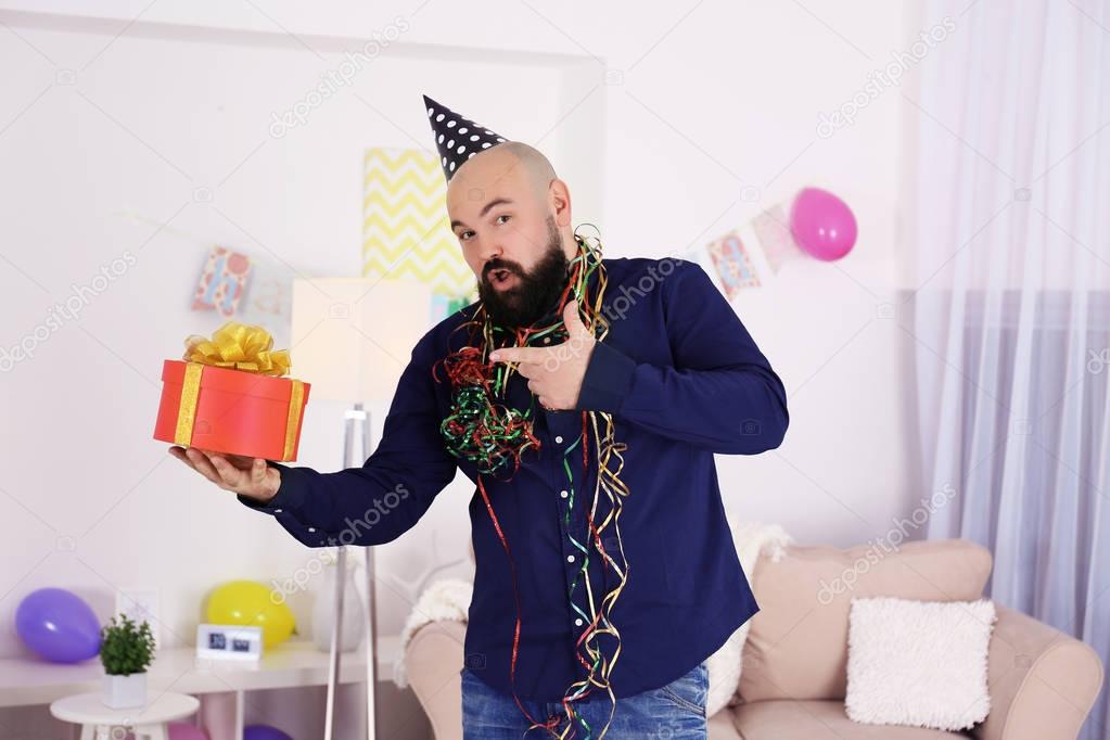 man celebrating birthday  