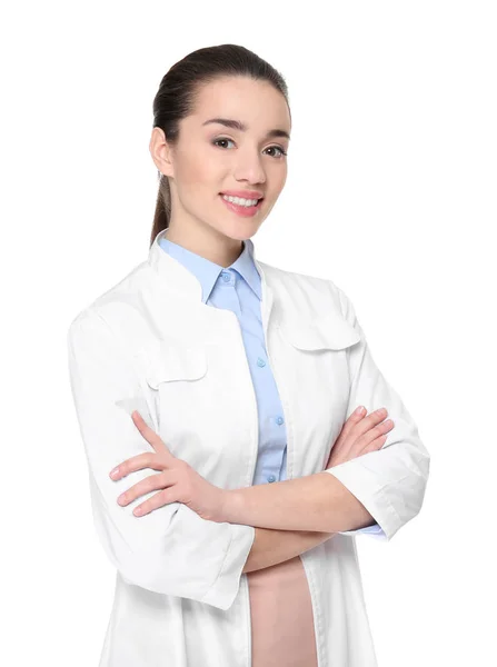 Mulher jovem farmacêutica — Fotografia de Stock