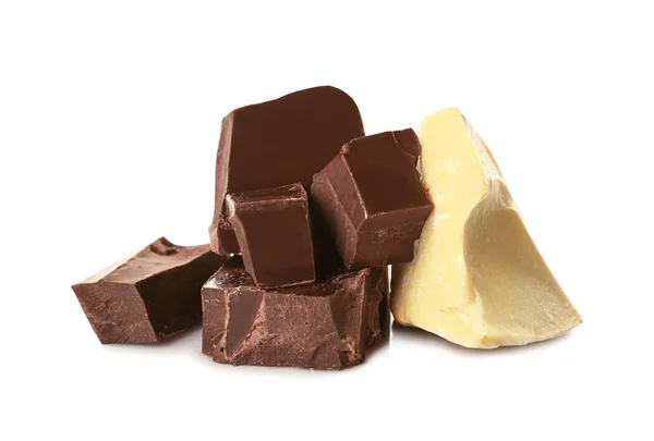 Вкусный темный и молочный шоколад — стоковое фото