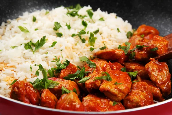 Kuřecí tikka masala a rýže — Stock fotografie