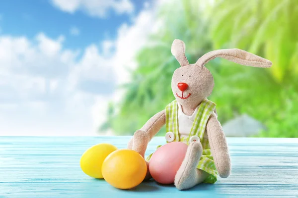 Easter eggs with bunny — Stock Photo, Image