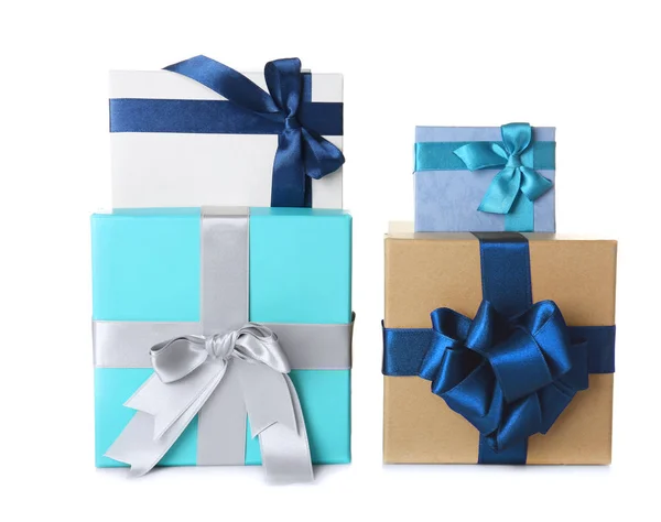Beautiful gift boxes with bows — Stock Photo, Image