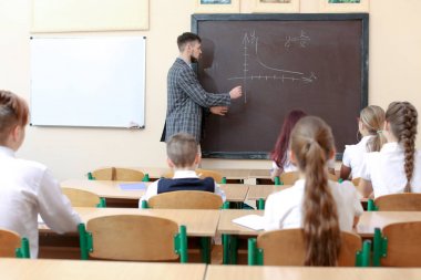 Öğrenciler öğretmen sınıfta dinleme