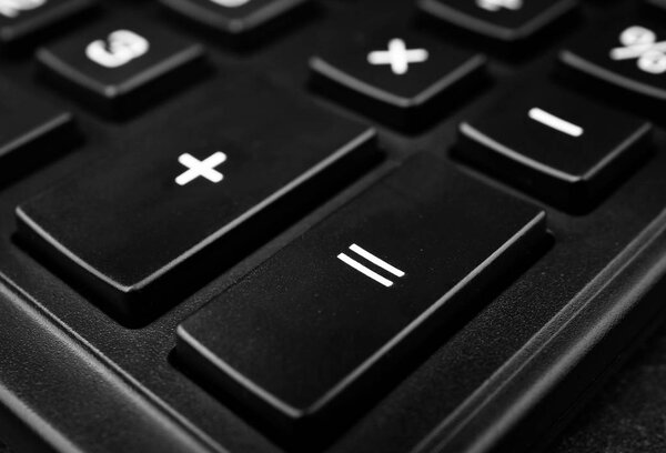 Black calculator keys