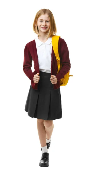 Carino ragazza in uniforme scolastica — Foto Stock