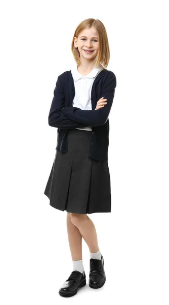 Menina bonito em uniforme escolar — Fotografia de Stock