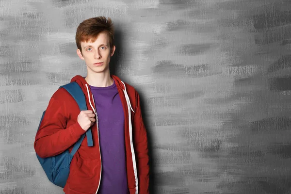 Redhead teenager with schoolbag — Stock Photo, Image