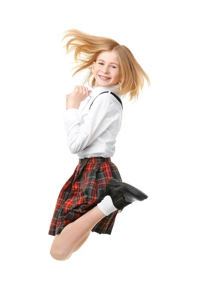 Menina bonito em uniforme escolar — Fotografia de Stock