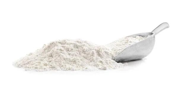 Pile of flour on white background — Stock Photo, Image