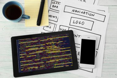 Dijital tablet ve akış şemaları 