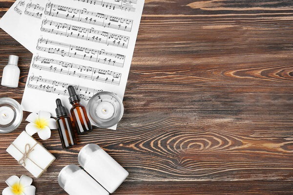 Состав музыкальных листов и спа-принадлежностей
 