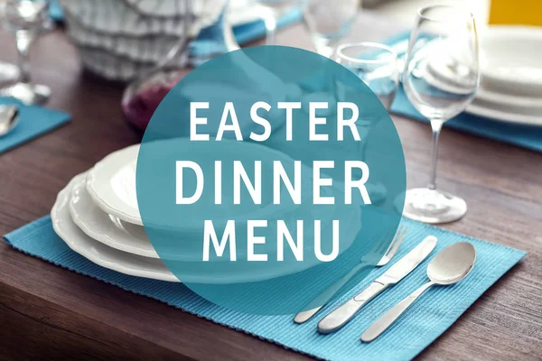 Menu kolacji Wielkanoc tekst — Zdjęcie stockowe