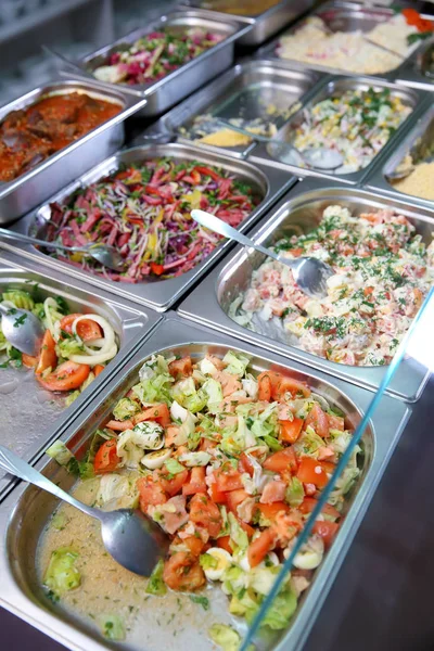 Steel self service trays — Stock Photo, Image