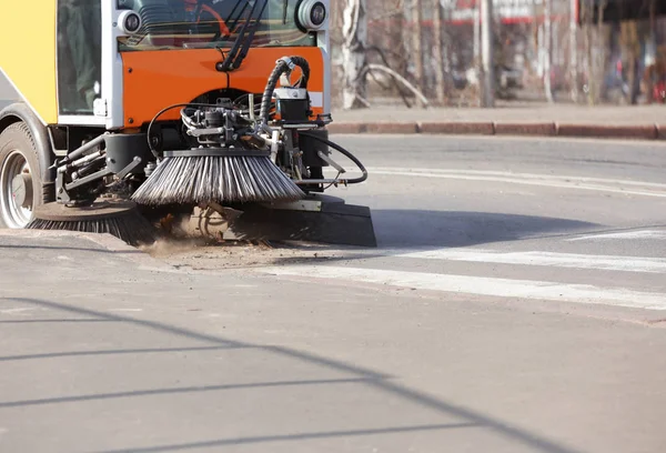 Municipal Car Cleaning Roads Sidewalks Outdoors — Stock Photo, Image