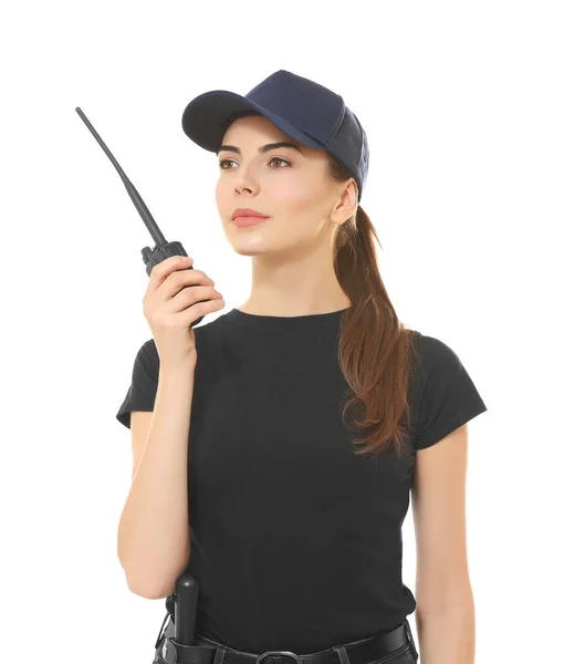 Mujer en uniforme de seguridad — Foto de Stock