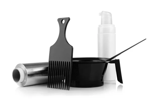 Professional hairdresser kit isolated on white — Stock Photo, Image