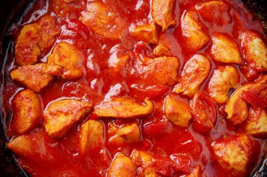 Lezzetli tavuk tikka masala closeup görünümü