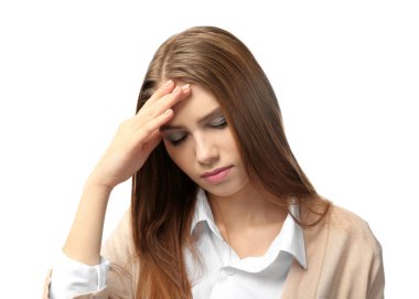 Güzel genç kadın acı  