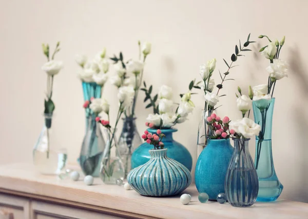 Beautiful composition with fresh flowers — Stock Photo, Image