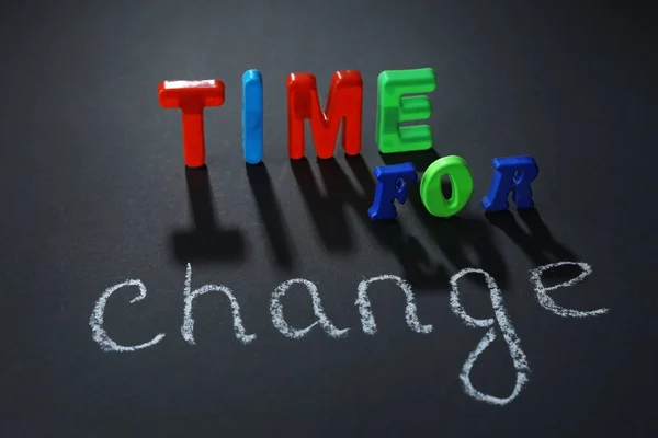 Motivation Concept Phrase Time Change Chalkboard Background — Stock Photo, Image