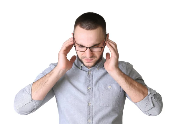 Knappe jongeman met hoofdpijn — Stockfoto