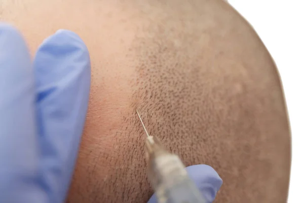 Man van de ontvangende stimulerende injectie — Stockfoto