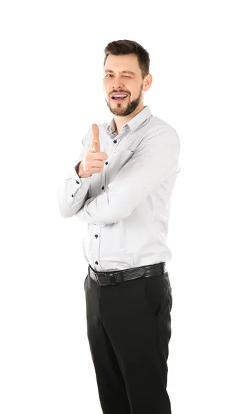 Handsome businessman winking — Stock Photo, Image