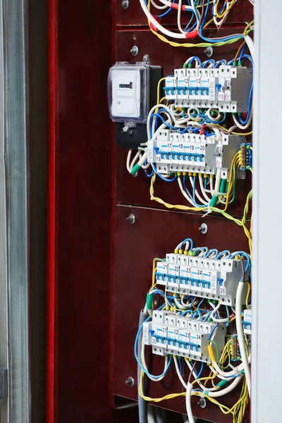 Open Distribution Board Closeup — Stock Photo, Image