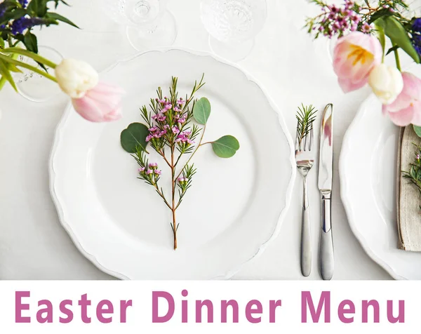 Metin Paskalya akşam yemeği menüsü — Stok fotoğraf