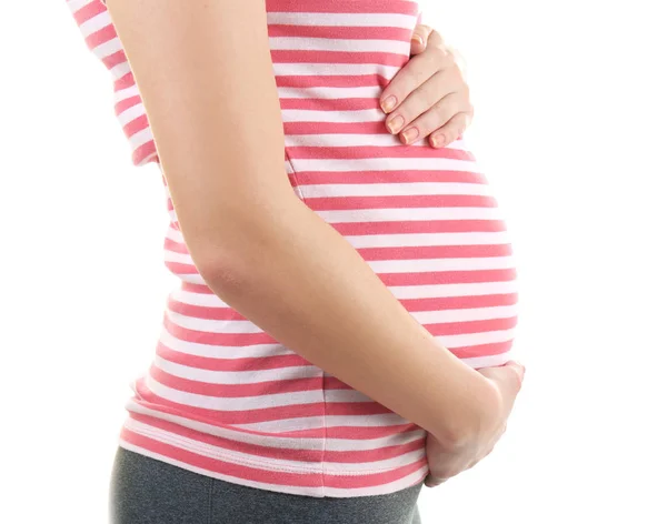 Těhotná žena dotýkající se břicha — Stock fotografie
