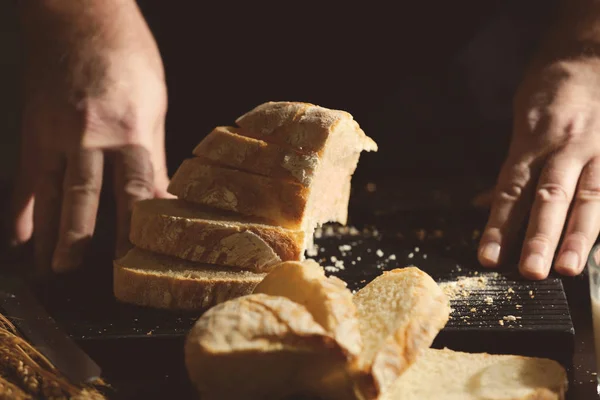 Man with sliced bread — Stock Photo, Image