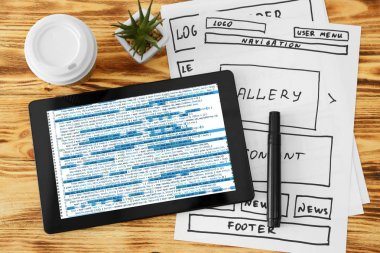 Dijital tablet ve akış şemaları 