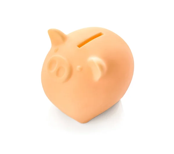 Keramische piggy bank op witte achtergrond — Stockfoto