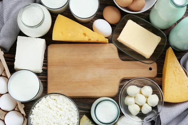 frame of dairy products