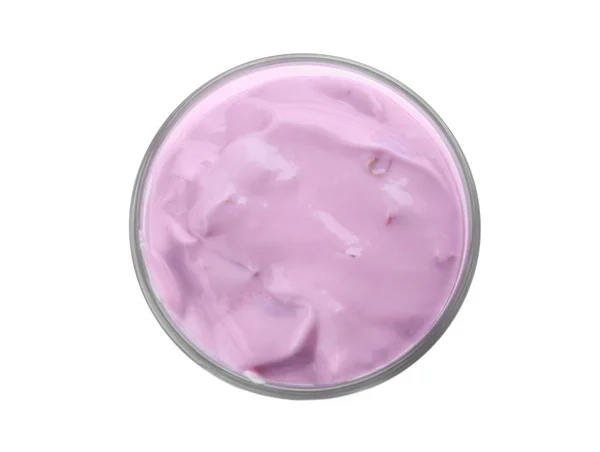 Стакан вкусного йогурта — стоковое фото