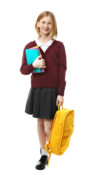 Jolie fille en uniforme scolaire — Photo