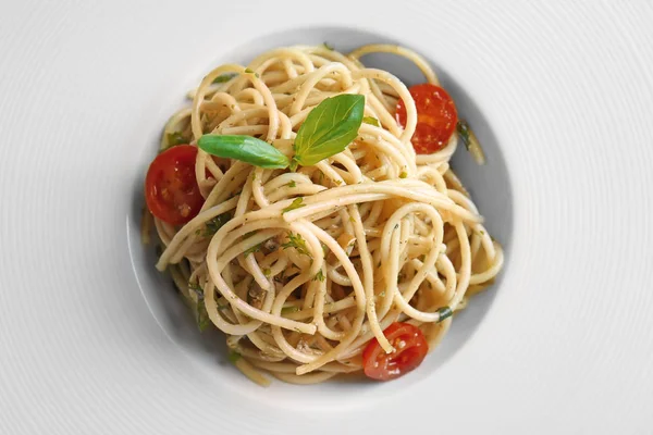 Plate med deilig pasta – stockfoto