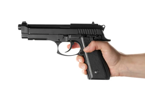 Pistola a mano dell'uomo — Foto Stock