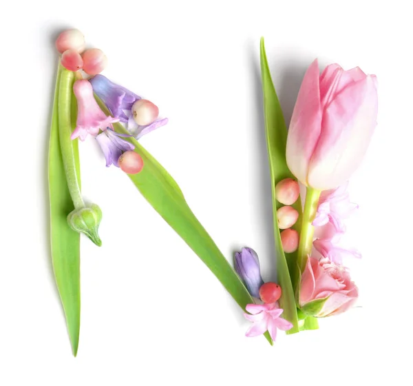 Letra Z hecha de flores y hierbas —  Fotos de Stock