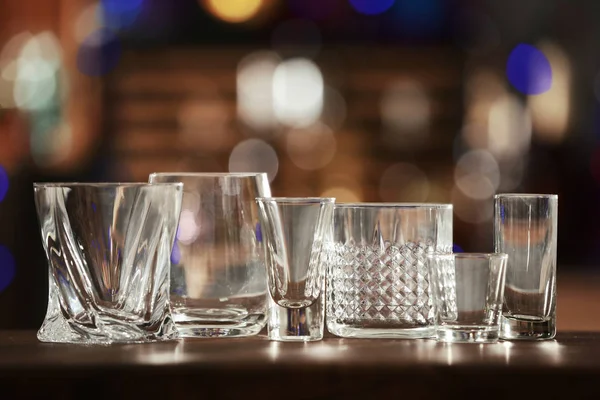 Different glassware on table — Stock Photo, Image