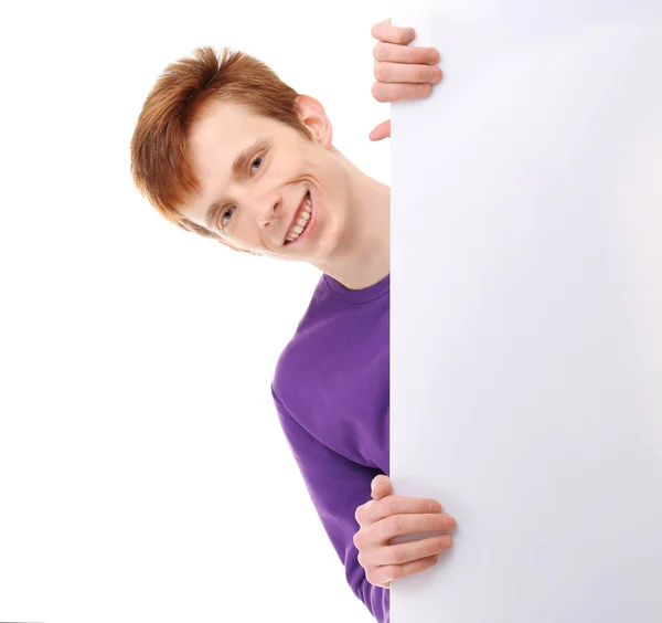 Adolescente com cartaz em branco — Fotografia de Stock