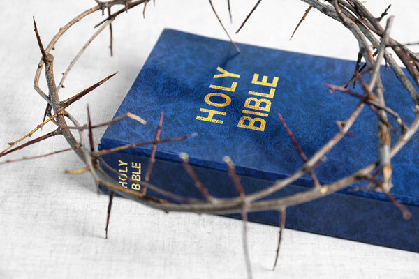 Holy Bible and crown of thorns