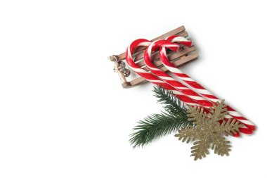 baston şekerler ve Noel süsleri 